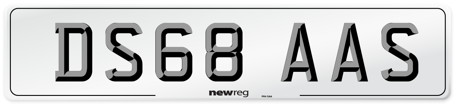 DS68 AAS Number Plate from New Reg